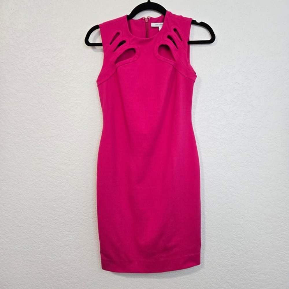 Diane von Furstenberg Pink Cutout Sheath Dress Sleeveless Size 2 Business Office